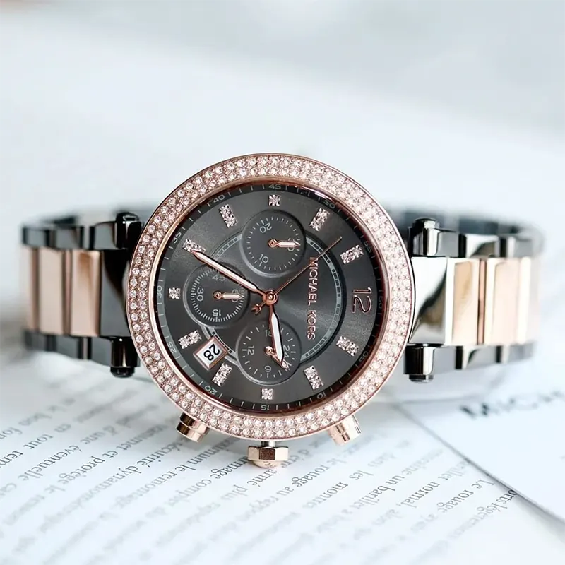 Michael Kors Parker Gunmetal Dial Casual Ladies Watch- MK6440